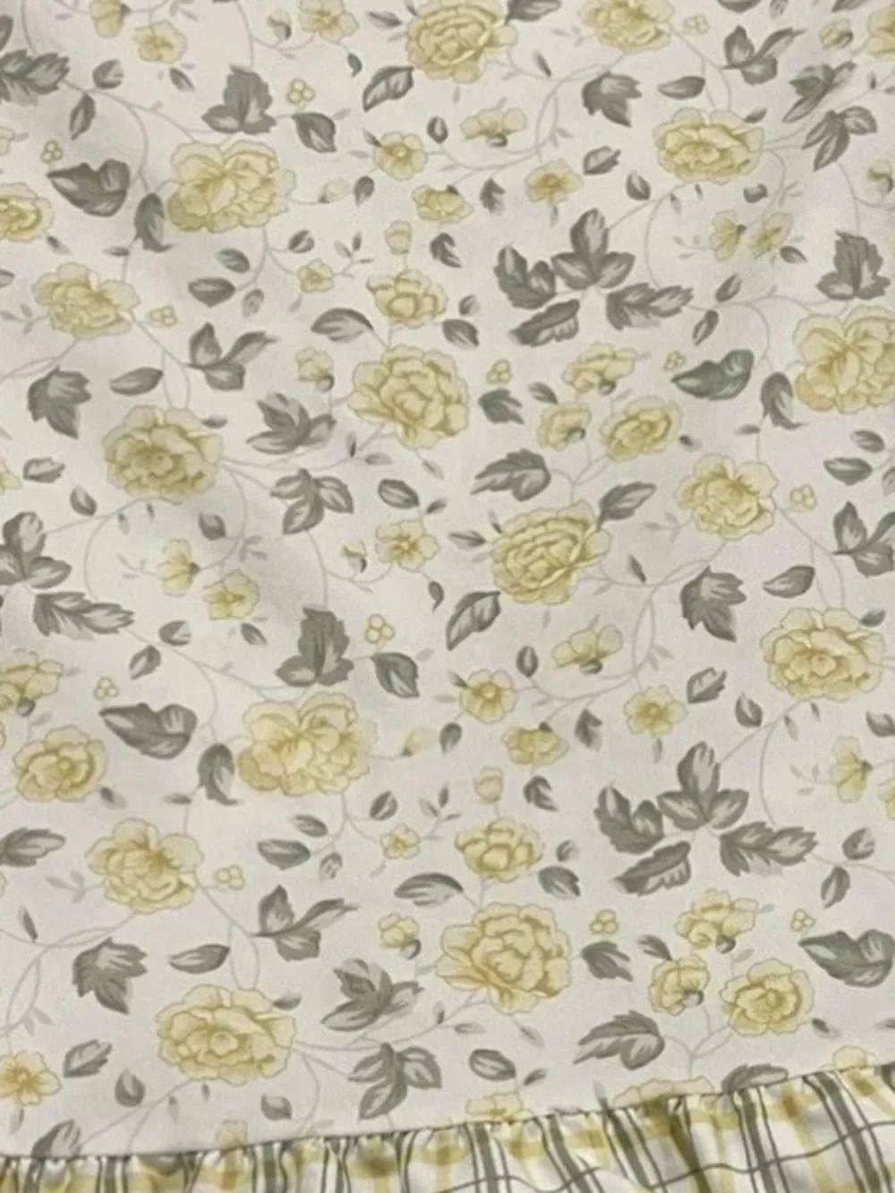 Waverly Table Topper Cover Yellow and Green Floral Cotton tablecloth 35x35
